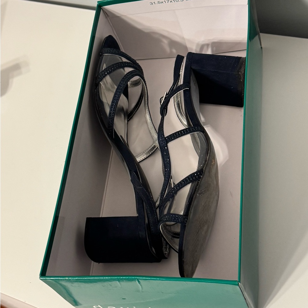 David Tate Wed Navy Nova Suede Bridal Bridesmaid Classic Wedding Heels - Picture 6 of 6